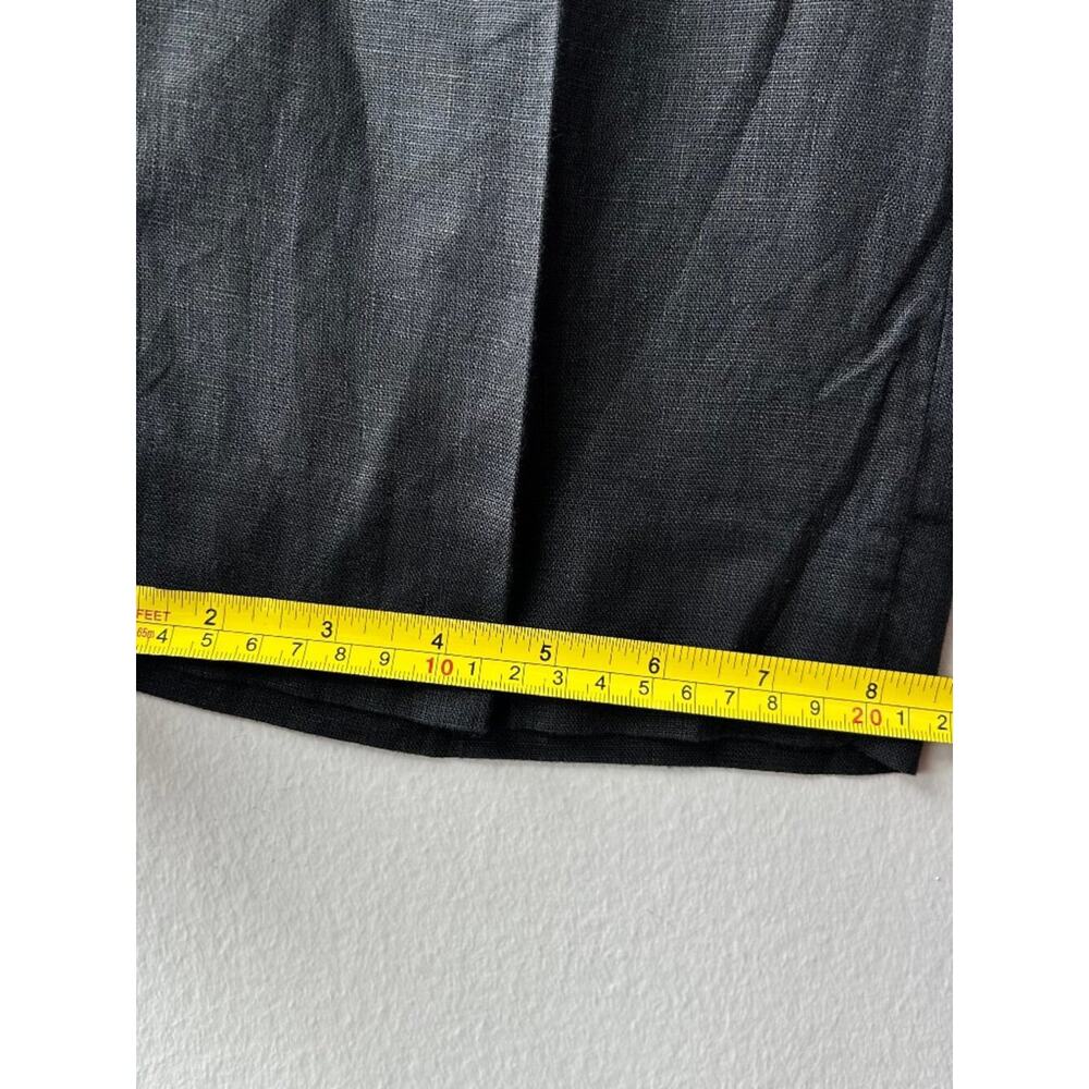 J.Crew Re-Imagined 100% Linen Wide Leg Cropped Pants Black XSP Petite - Picture 10 of 11